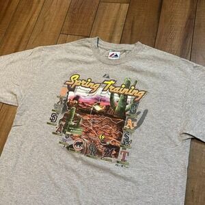 Vintage Majestic MLB Spring Training T Shirt Men's Size XL Gray Baseball 2008